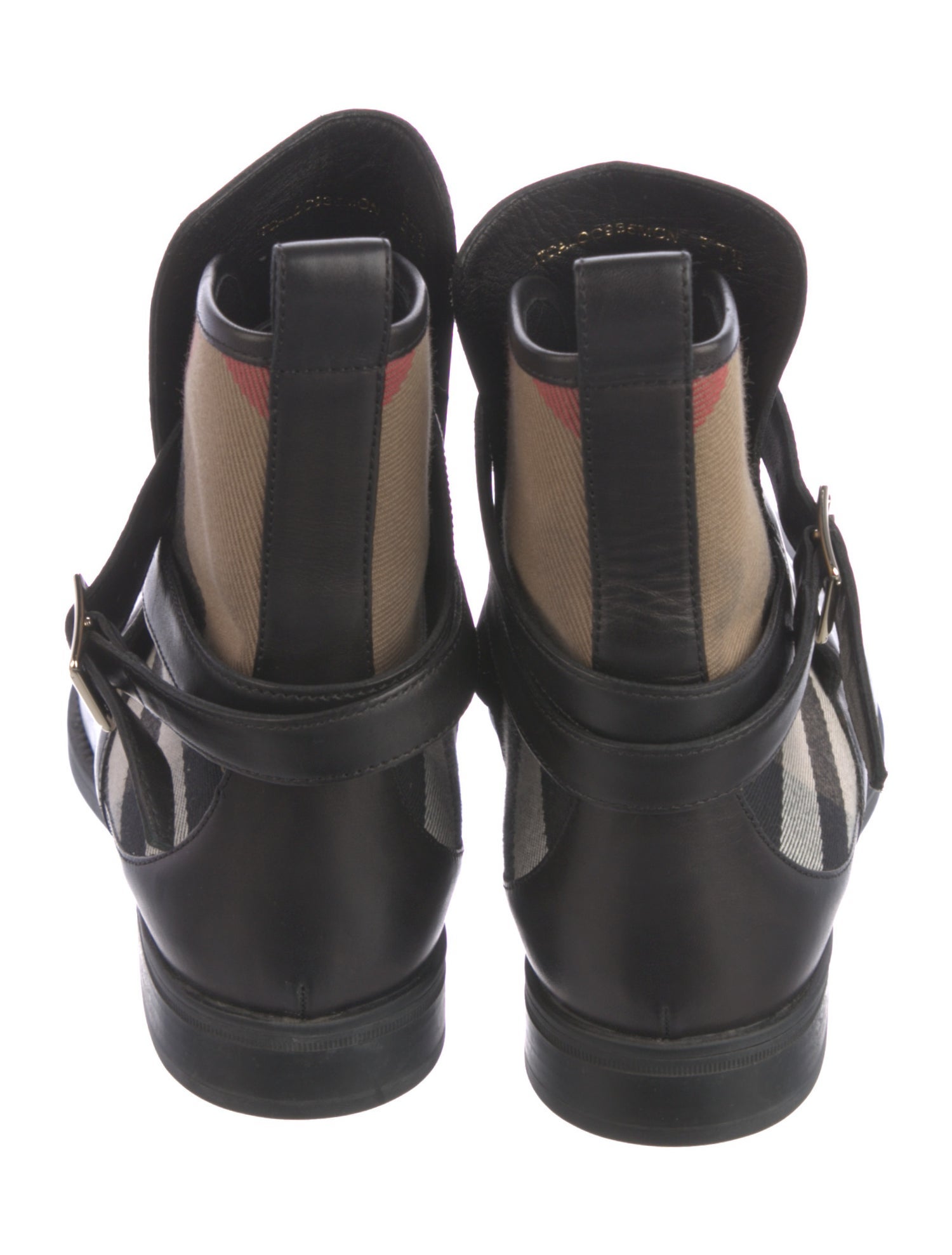 Burberry Nova Check Pattern Leather Chelsea Boots